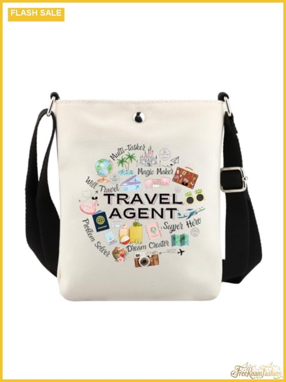 Travel Agent Crossbody Bag Polyester Adjustable Strap Gift for Travel Advisor